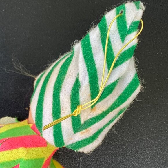 Napco Japan Mod Stripe Pixie Blue Eyed Girl Elf Christmas Ornament - Picture 7 of 13